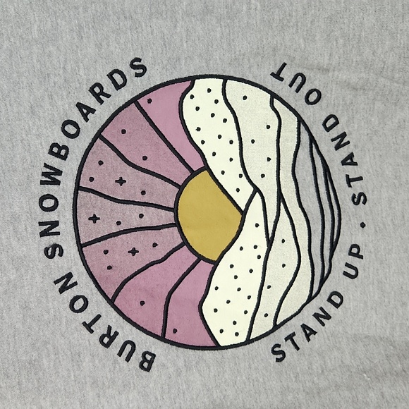 Burton Keeler Crew Gray Raglan Sweatshirt Stand Up Stand Out - Large - Picture 6 of 8